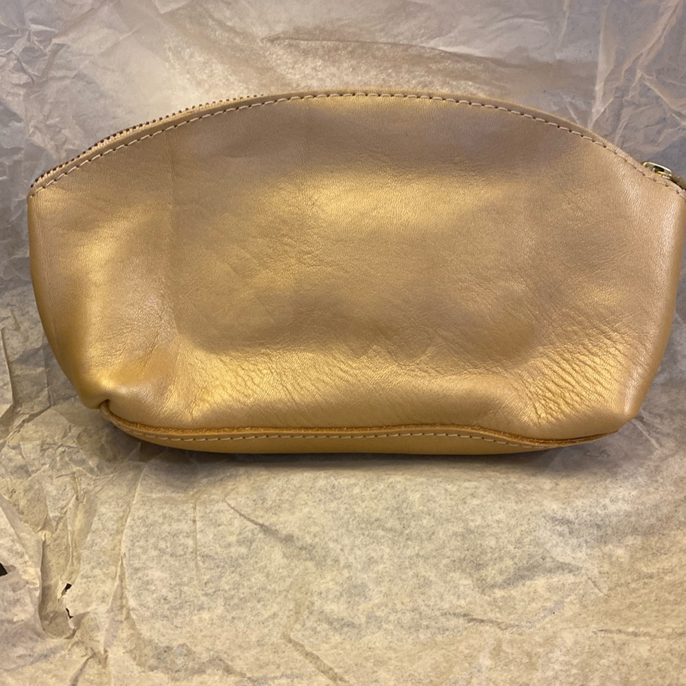 Portland Leather Champagne Eclipse makeup bag